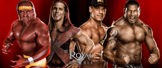 (From left to right) Hulk Hogan, Shawn Michaels, John Cena, & Batista | Credit WWE & Designed by J. Johnson
