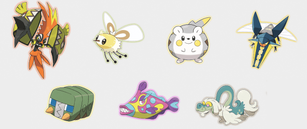 Pokemon 'Sun & Moon': Tapu Koko, Cutiefly, Togedemaru, Vikavolt, Charjabug, Bruxish, Drampa | Credit: The Pokemon Company & Nintendo